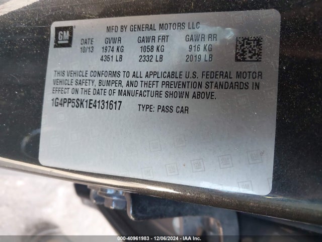 Buick Verano 2014 1G4PP5SK1E4131617 Image 9