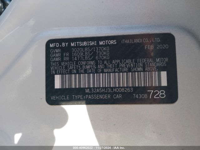 2020 MITSUBISHI MIRAGE ML32A5HJ3LH008263 Photo 8