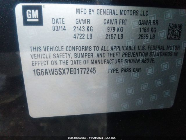 1G6AW5SX7E0177245 Cadillac Cts Standard