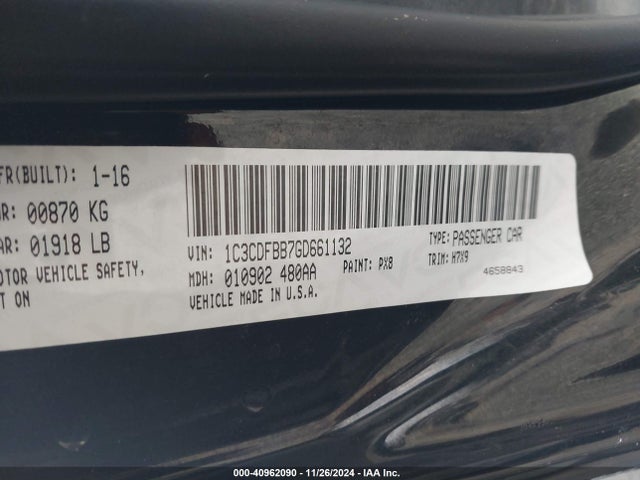 Dodge DART SXT 2016 1C3CDFBB7GD661132 Image 9