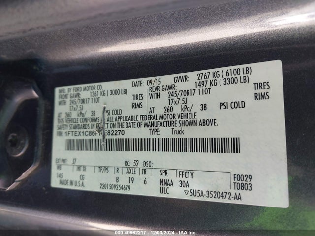 Ford F-150 Xl 2015 1FTEX1C86FKE82270 Image 9