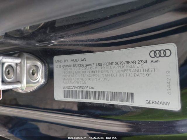 WAUCGAFH0EN005136 Audi S5 3.0t Premium Plus