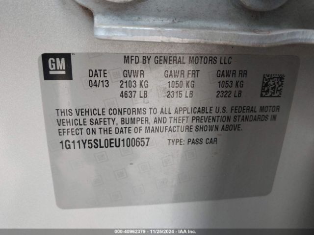 1G11Y5SL0EU100657 Chevrolet Impala 1ls