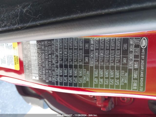 SALVP2RX6KH339873 Land Rover Range Rover Evoque Se/se Premium