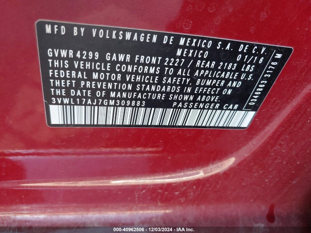 3VWL17AJ7GM309883 Volkswagen Jetta 1.8t Sel