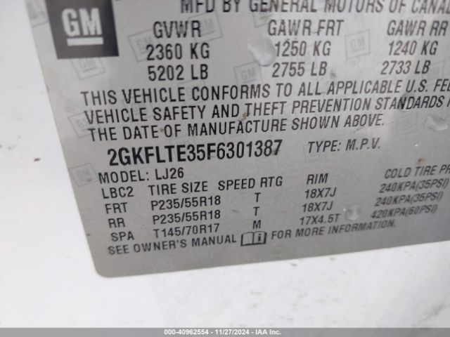 2GKFLTE35F6301387 GMC Terrain Slt-2