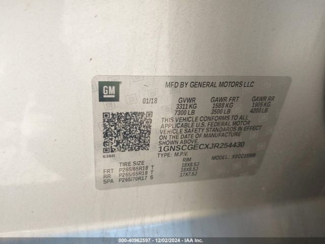 1GNSCGECXJR254430 Chevrolet Suburban Ls