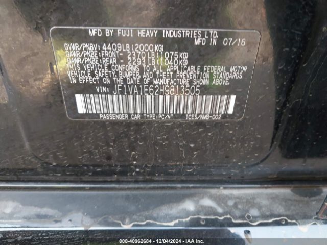 JF1VA1E62H9813505 Subaru Wrx Premium