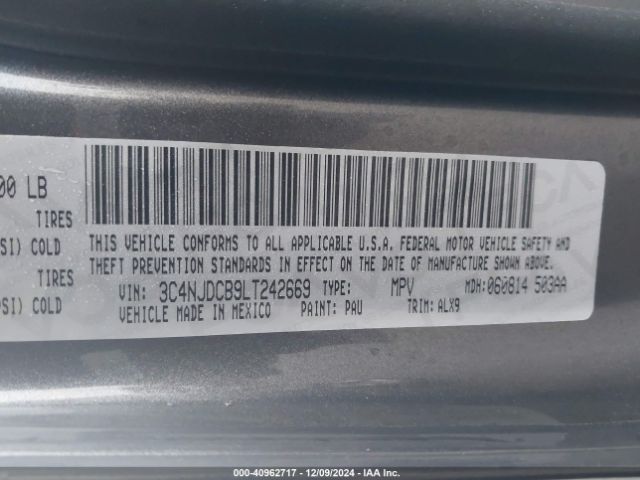 3C4NJDCB9LT242669 Jeep Compass Limited 4x4