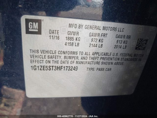 1G1ZE5ST3HF173249 Chevrolet MALIBU 1LT
