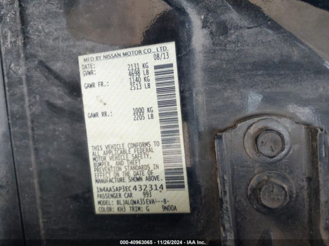 1N4AA5AP3EC432314 Nissan Maxima 3.5 S