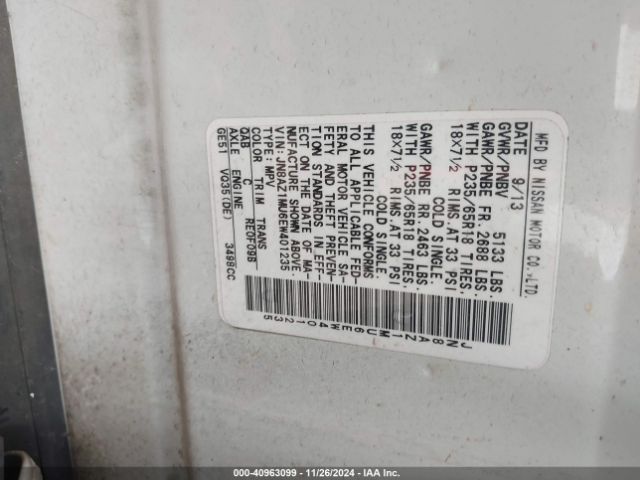 JN8AZ1MU6EW401235 Nissan MURANO SL