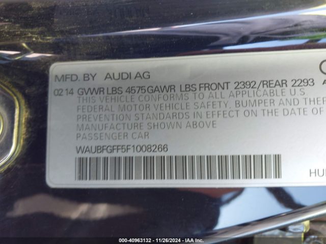 WAUBFGFF5F1008266 Audi A3 2.0t Premium