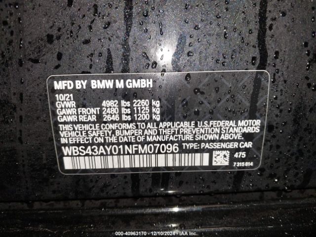 2022 BMW M3 WBS43AY01NFM07096 Photo 8