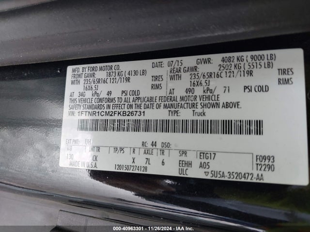 Ford Transit-250 2015 1FTNR1CM2FKB26731 Image 9