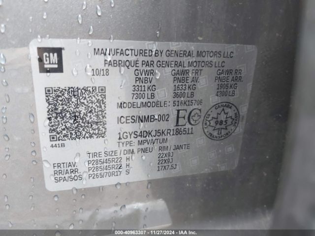 1GYS4DKJ5KR186511 Cadillac Escalade Platinum