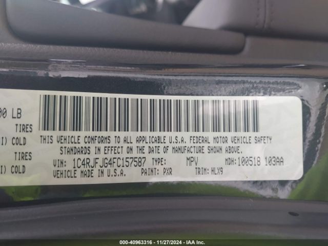 1C4RJFJG4FC157587 Jeep Grand Cherokee Summit