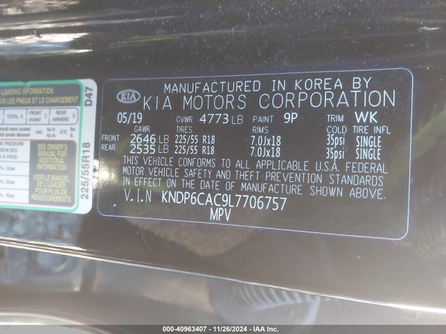 KIA SPORTAGE S 2020 KNDP6CAC9L7706757 Image 9