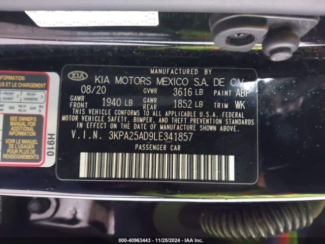 3KPA25AD9LE341857 KIA Rio 5-door S