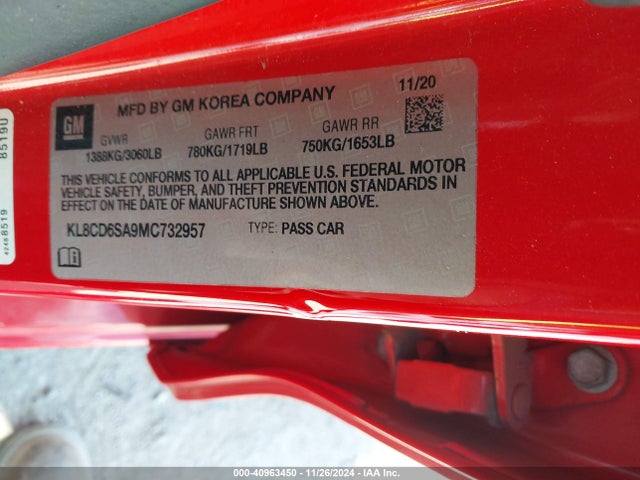 KL8CD6SA9MC732957 Chevrolet Spark Fwd 1lt Automatic
