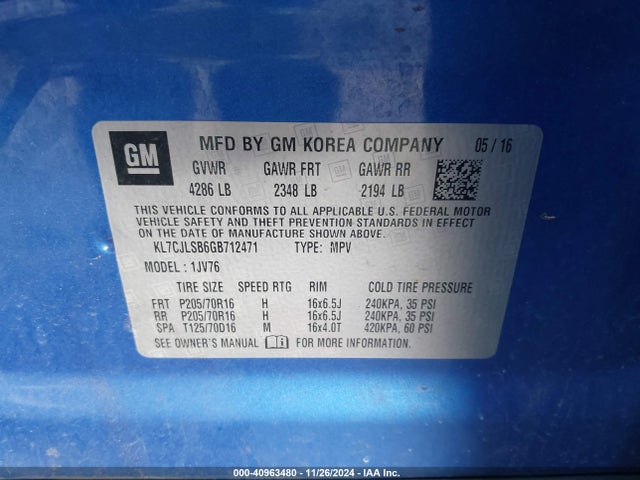Chevrolet Trax Lt 2016 KL7CJLSB6GB712471 Image 9