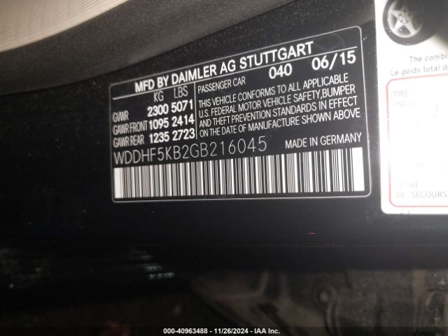 WDDHF5KB2GB216045 Mercedes-Benz E 350