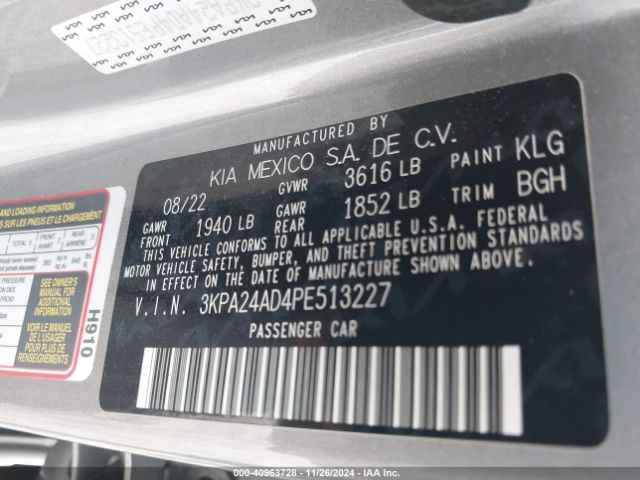 3KPA24AD4PE513227 KIA RIO S