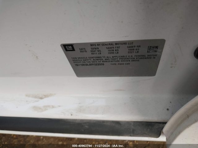 1G11D5SL0FF322939 Chevrolet MALIBU 2LT
