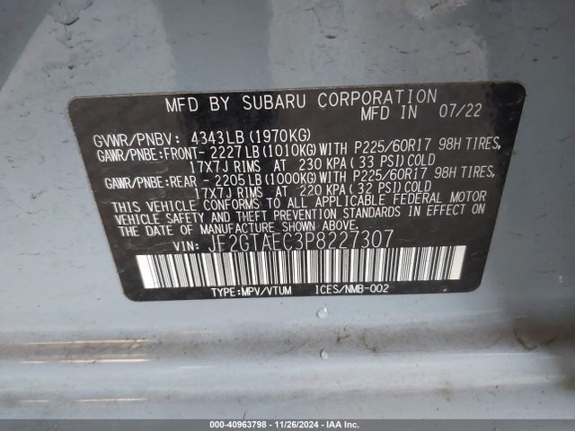 Subaru Crosstrek Premium 2023 JF2GTAEC3P8227307 Image 9