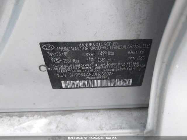 Hyundai SONATA SEL 2018 5NPE34AF2JH685078 Image 9