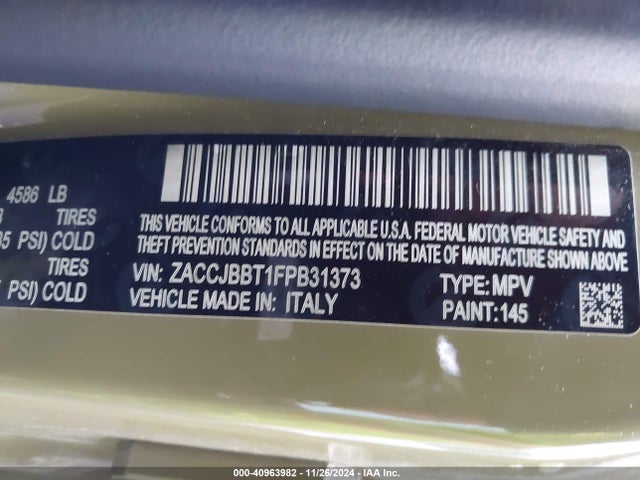 Jeep Renegade Latitude 2015 ZACCJBBT1FPB31373 Image 9