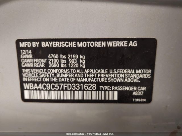 WBA4C9C57FD331628 BMW 428 Gran Coupe Xdrive