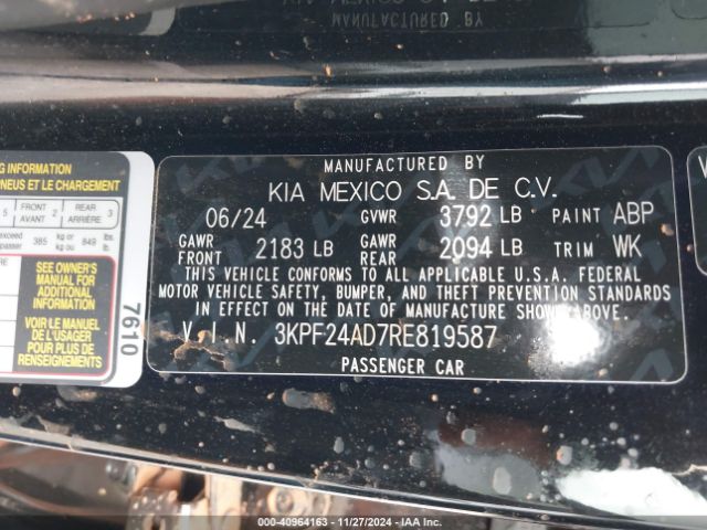3KPF24AD7RE819587 KIA Forte Lxs