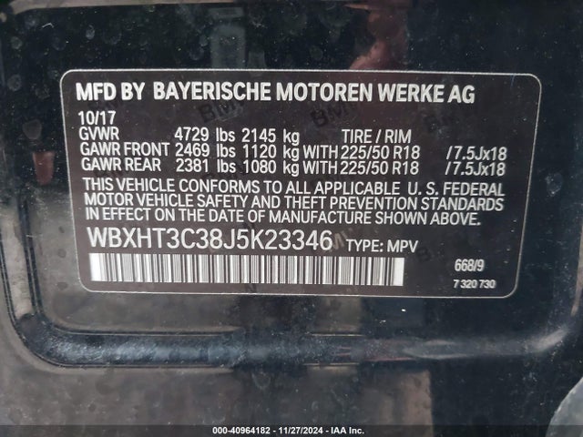 BMW X1 Xdrive28i 2018 WBXHT3C38J5K23346 Image 9