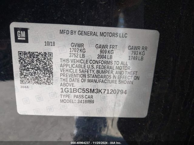 1G1BC5SM3K7120794 Chevrolet CRUZE LS
