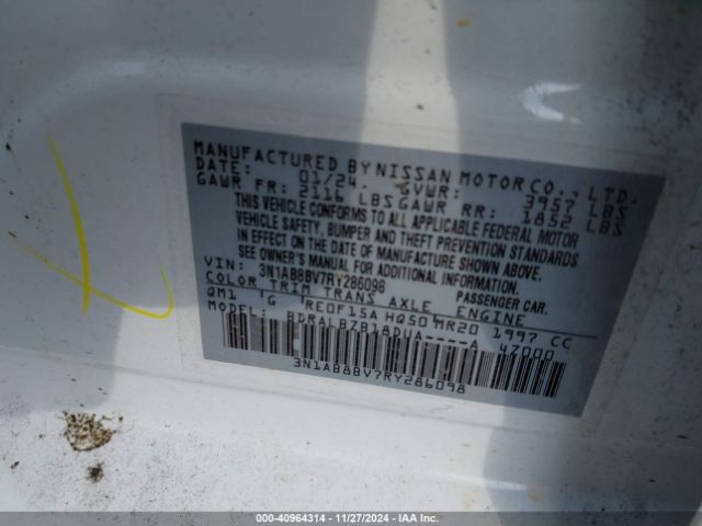3N1AB8BV7RY286098 Nissan Sentra S Xtronic Cvt