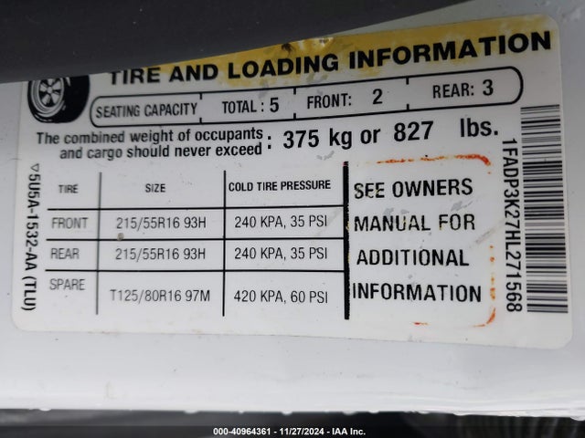 Ford FOCUS SE 2017 1FADP3K27HL271568 Image 9