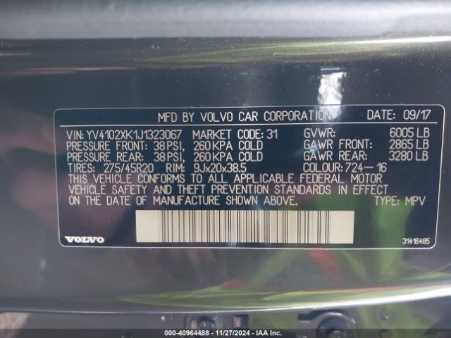 2018 VOLVO XC90 YV4102XK1J1323067 Photo 8