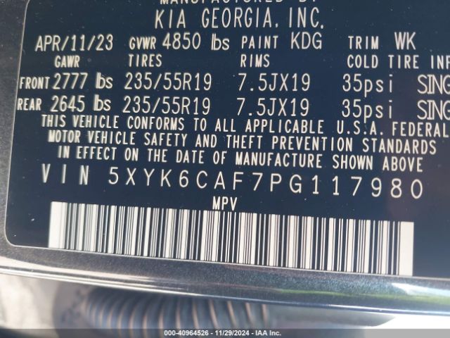 5XYK6CAF7PG117980 KIA Sportage X-line