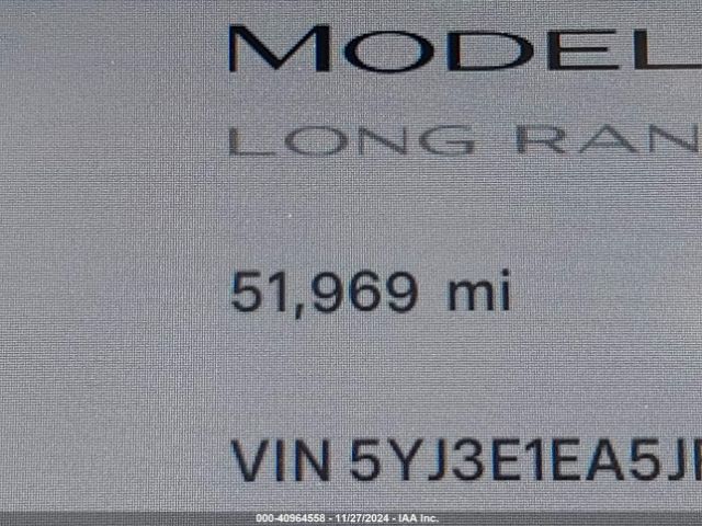 5YJ3E1EA5JF026327 Tesla Model 3 Long Range/mid Range