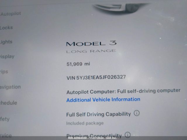 5YJ3E1EA5JF026327 Tesla Model 3 Long Range/mid Range