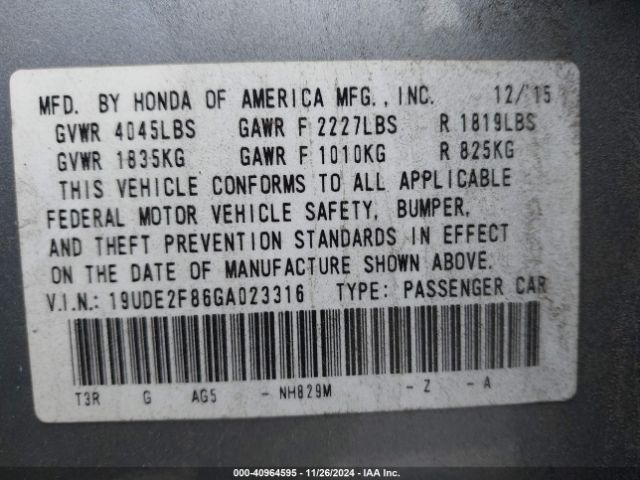 19UDE2F86GA023316 Acura Ilx Premium   A-spec Packages/technology Plus   A-spec Packages