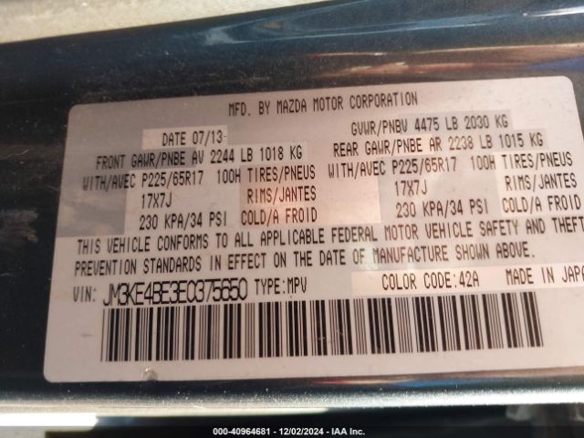JM3KE4BE3E0375650 Mazda CX-5 SPORT