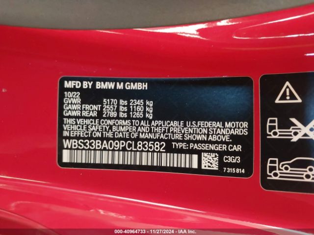 WBS33BA09PCL83582 BMW M4 Competition Xdrive