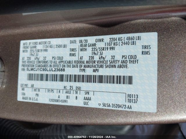 5LMCJ1C90LUL23688 Lincoln Corsair Standard