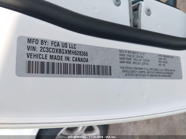 Dodge Charger 2021 2C3CDXBGXMH628366 Image 9