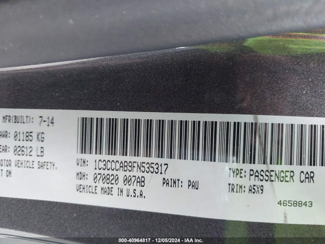 Chrysler 200 Limited 2015 1C3CCCAB9FN535317 Image 9