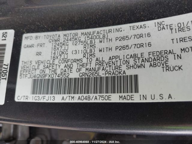 5TFJU4GN9FX074552 Toyota Tacoma Double Cab Prerunner