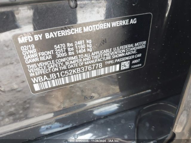 WBAJB1C52KB376778 BMW 530e Xdrive Iperformance