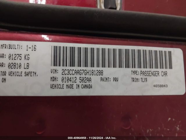 2C3CCAAG7GH181288 Chrysler 300 Limited